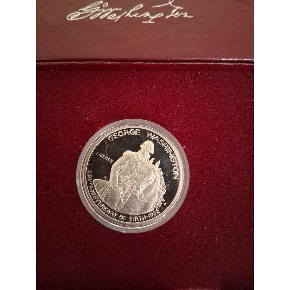 1982-S George Washington Proof Commemorative Half Dollar 90% Silver w/Box & COA - Picture 2 of 6